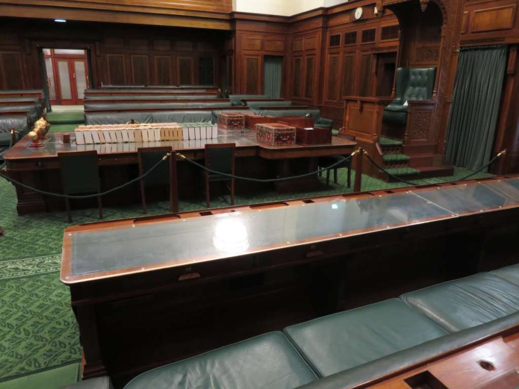 View of the House of Representatives chamber from the left of the Speaker's Chair.