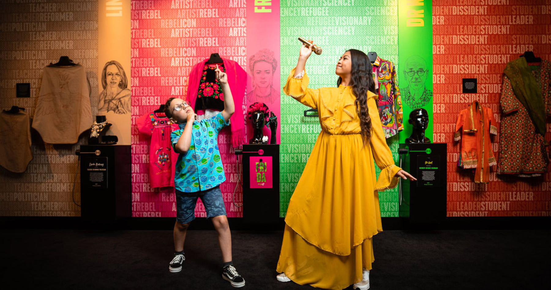 Two young visitors enjoying the exhibition