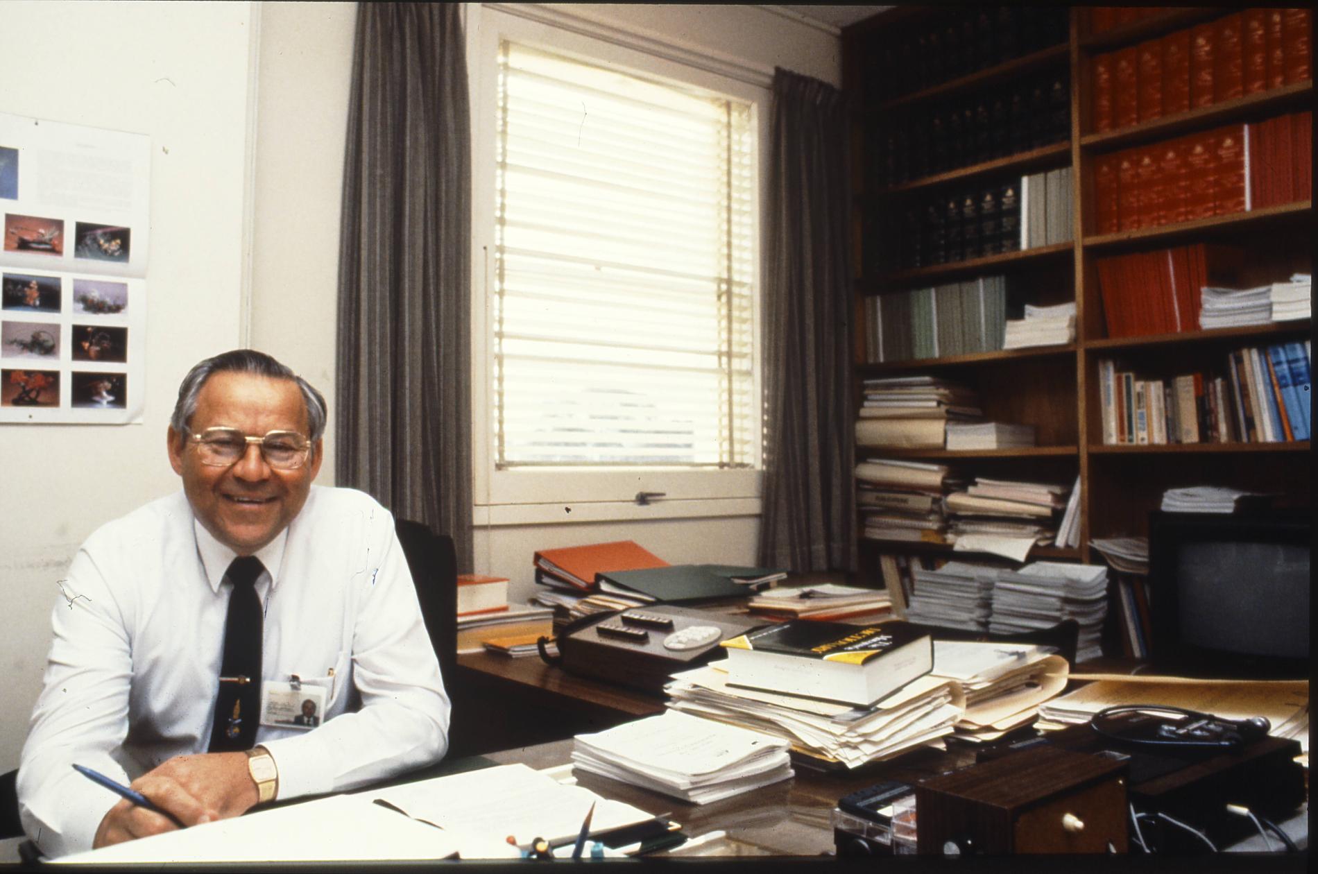 Principal Parliamentary Reporter John Campbell in his office.