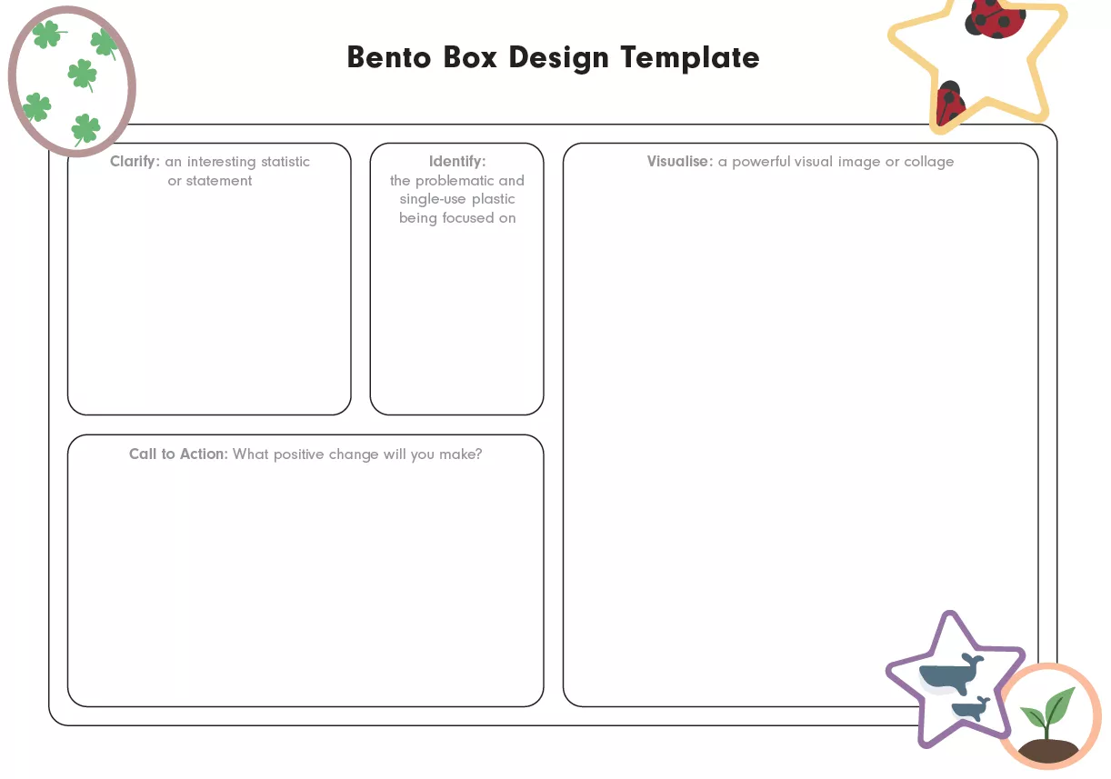 A worksheet with squares to fill in notes and a prompt at the top.