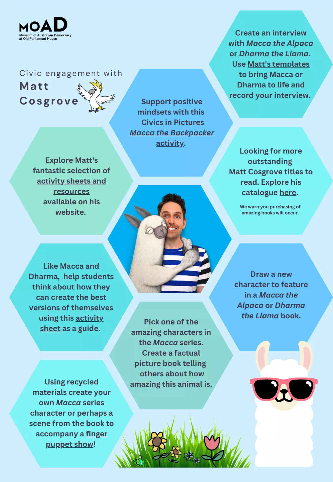 Matrix of Matt Cosgrove civic engagement activities