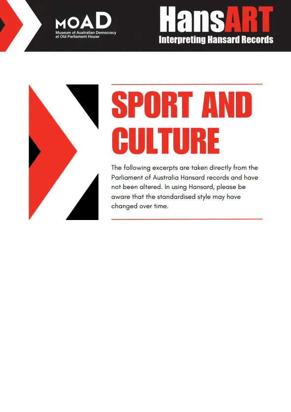 Preview of a learning resource with words in red letters that reads 'sport and culture'.