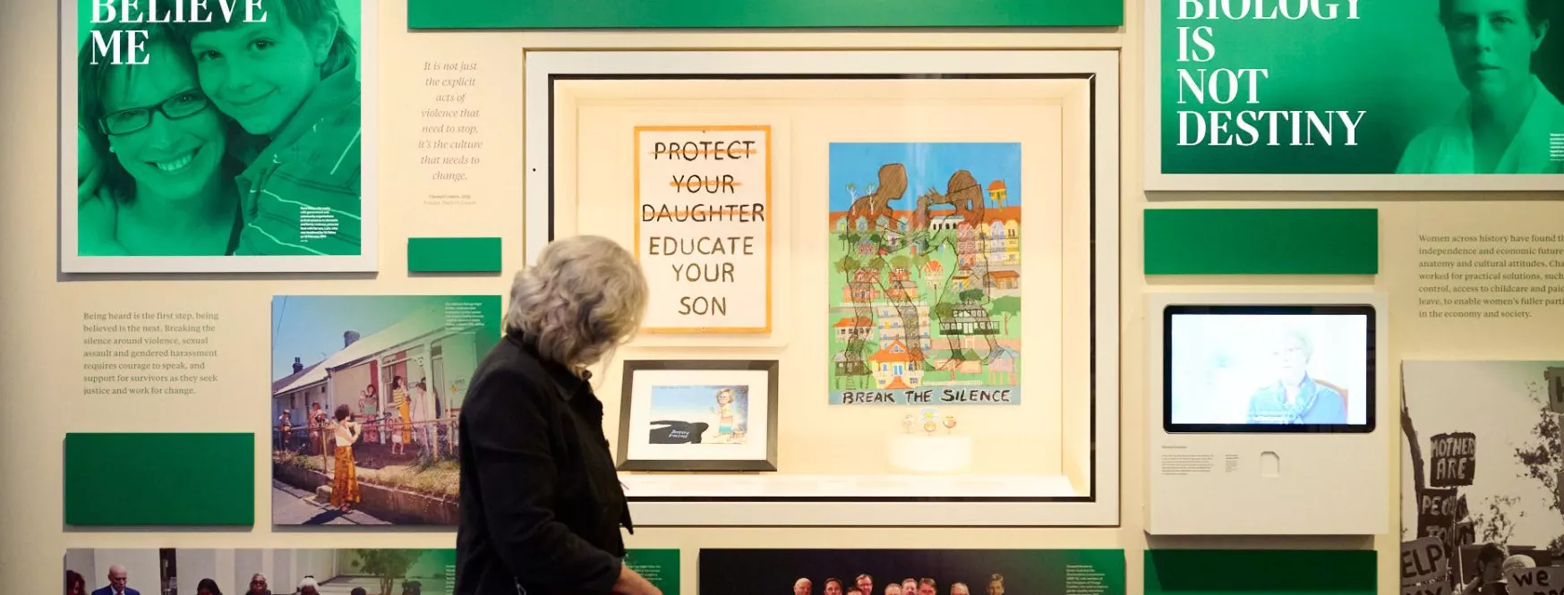 A view of another wall in the exhibition