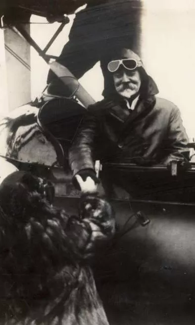 Sir Joseph Cook in an aircraft, 1914