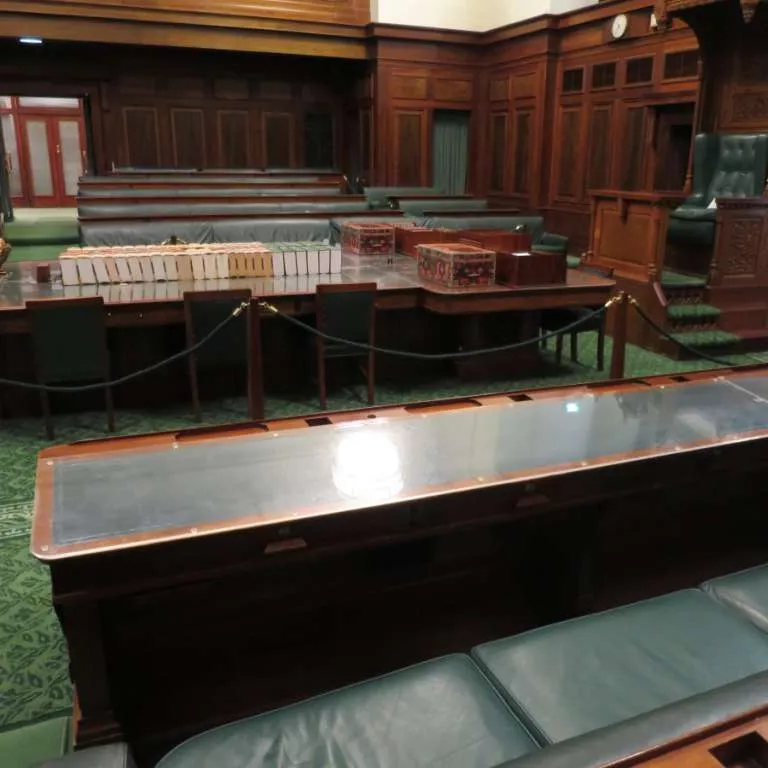 View of the House of Representatives chamber from the left of the Speaker's Chair.