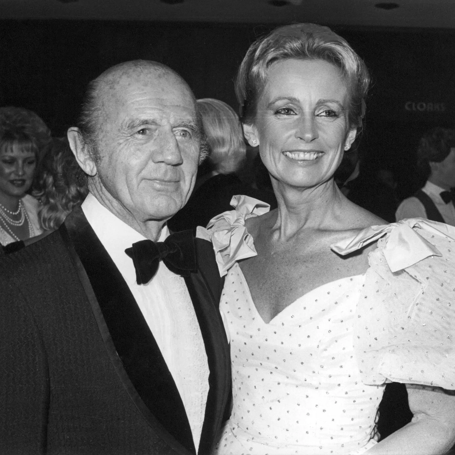 Sir William (Billy) McMahon and Lady Sonia McMahon wear black tie at a social event.